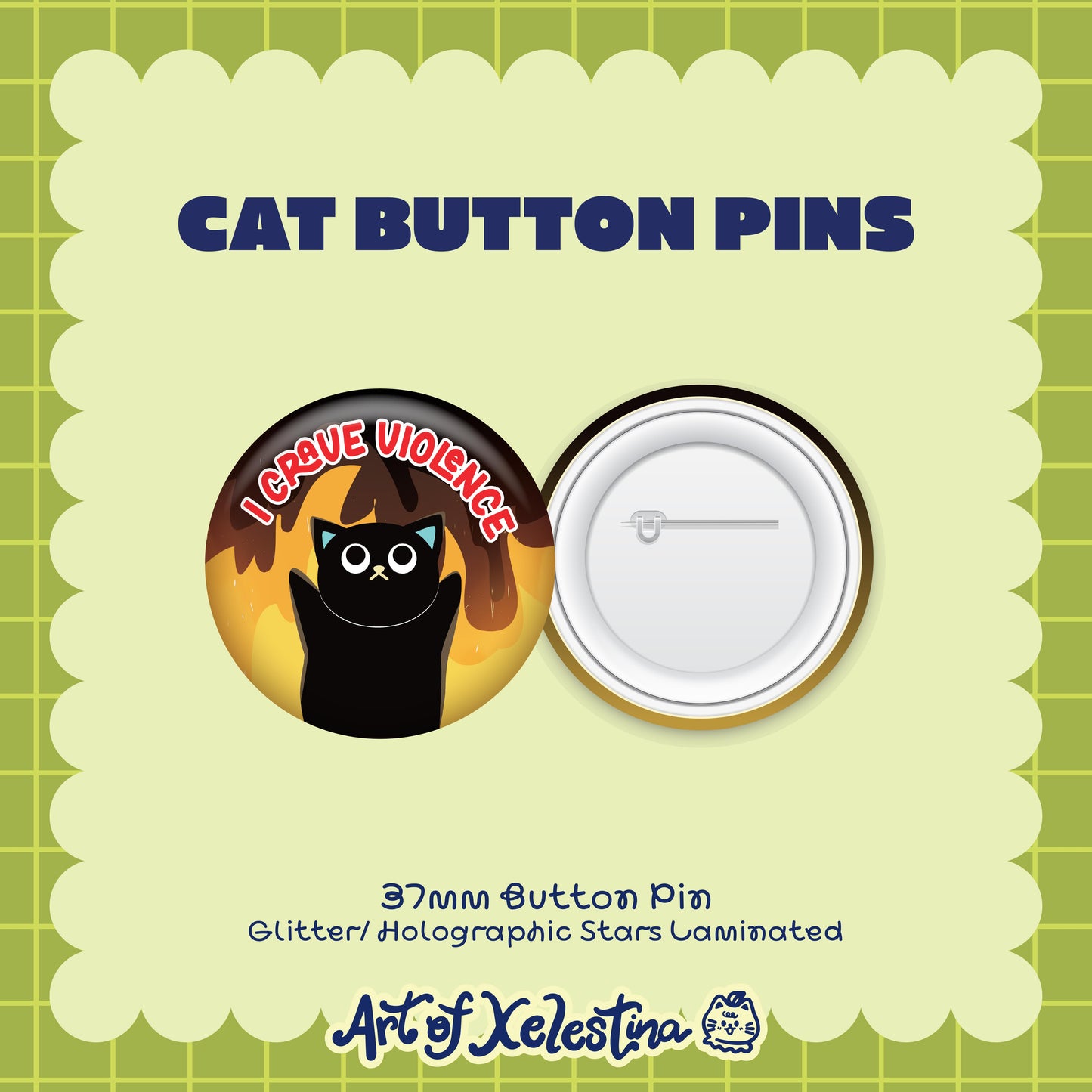 Cat Button Pins