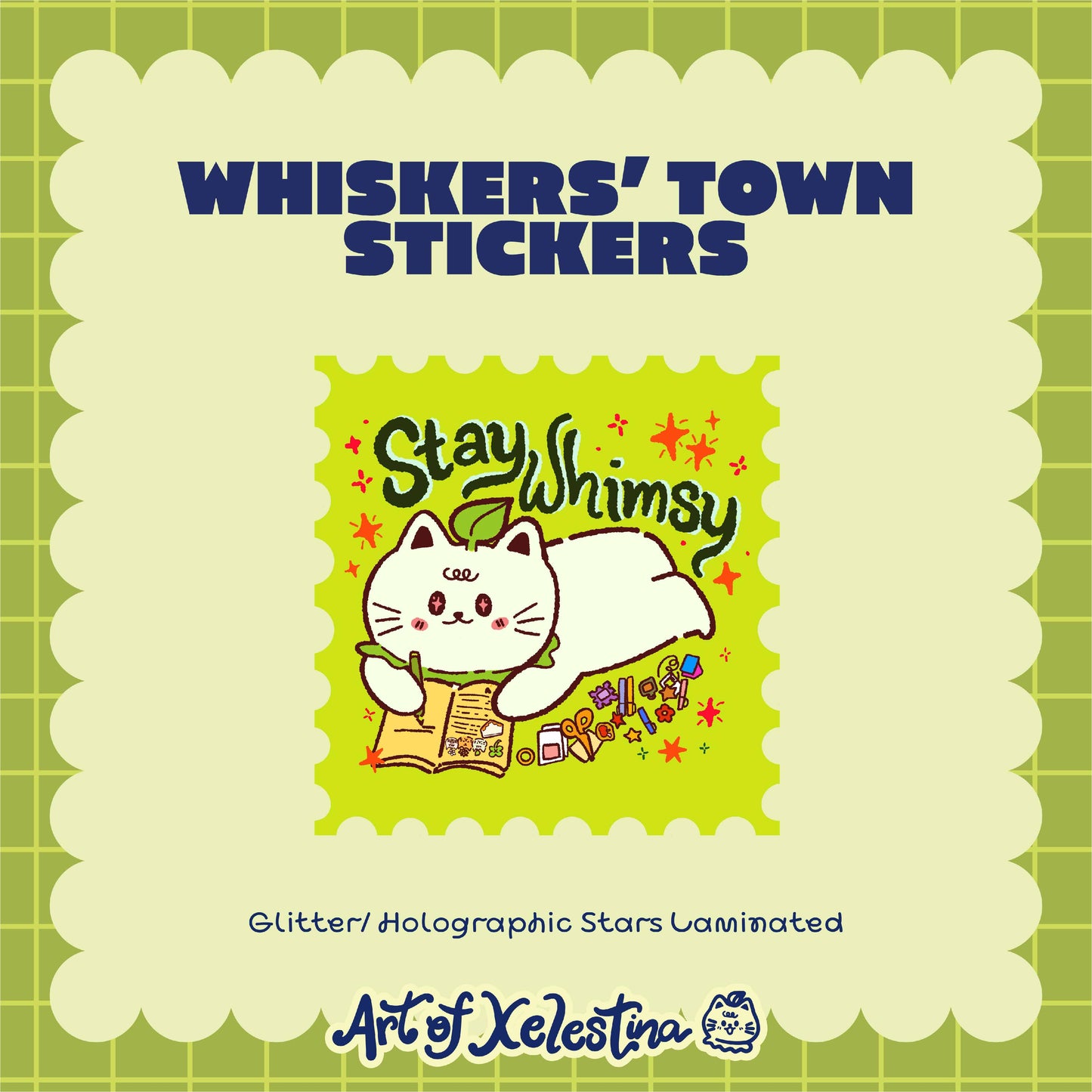 Whiskers' Town Waterproof Vinyl Stickers