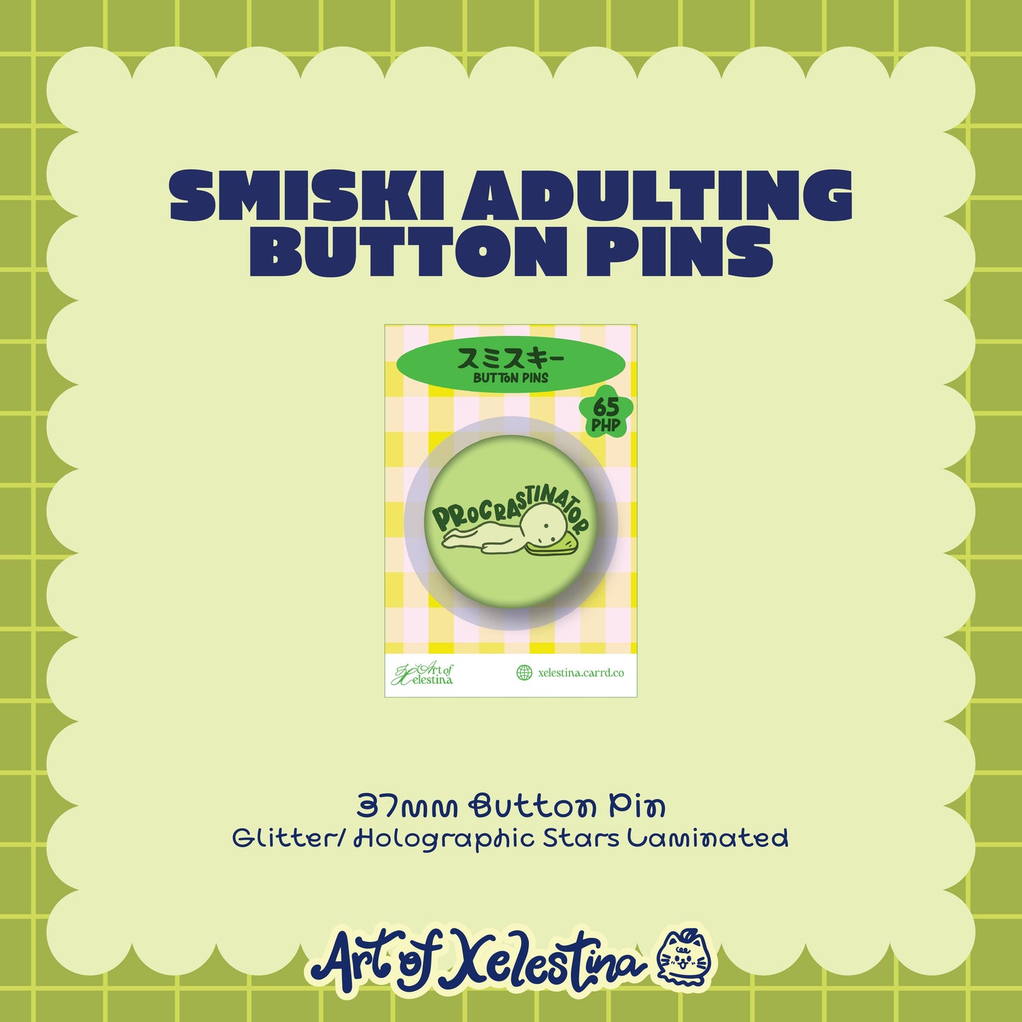 Smiski Adulting Button Pins