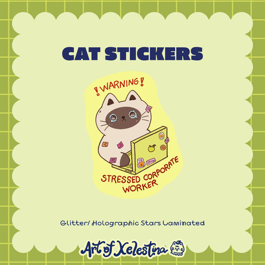 Waterproof Cat Vinyl Stickers