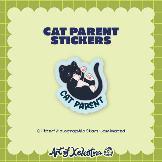 Waterproof Cat Parents Vinyl Stickers