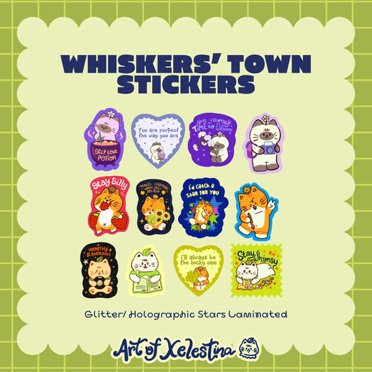 Whiskers' Town Waterproof Vinyl Stickers