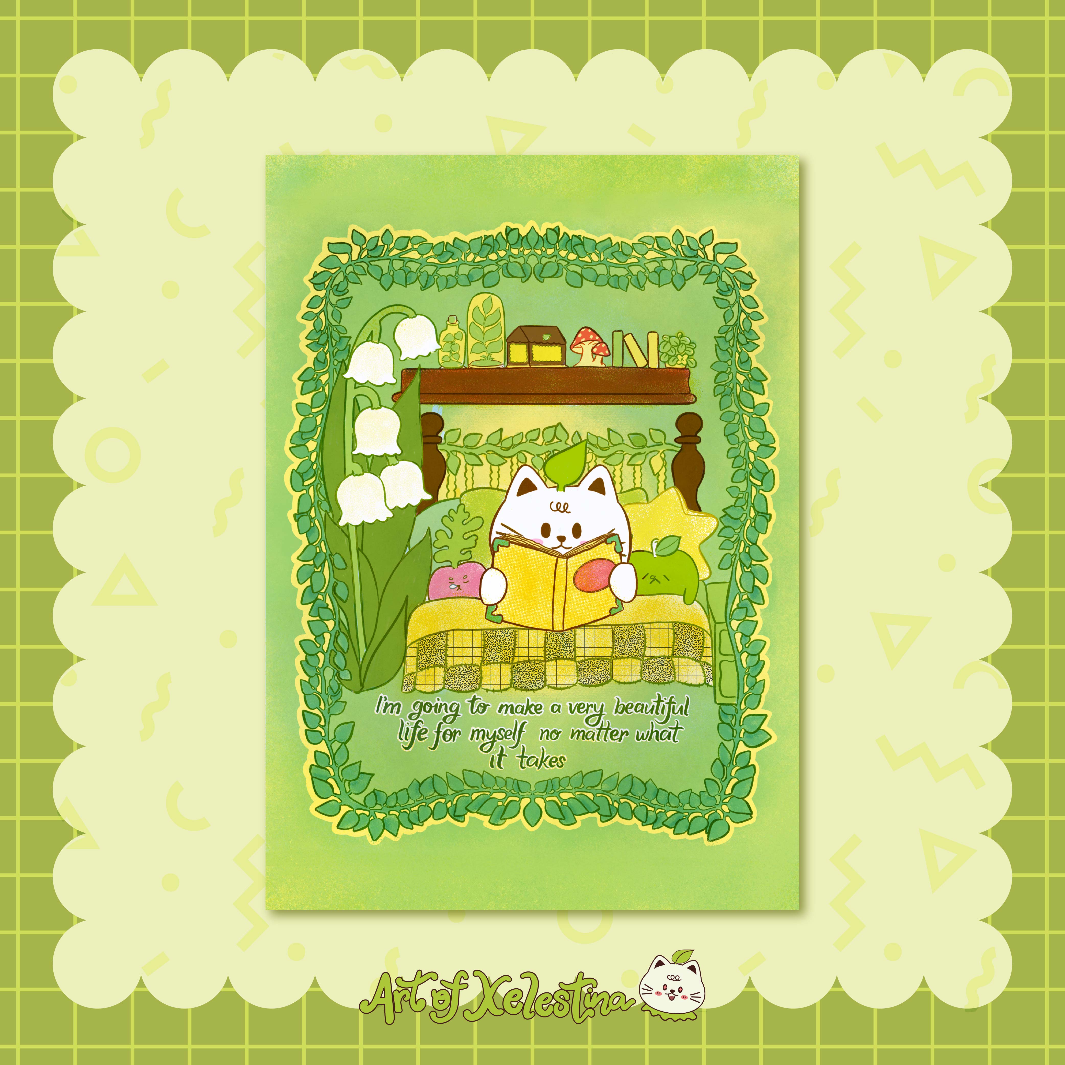 Whiskers' Town A6 Art print – Xelestina Art Shop