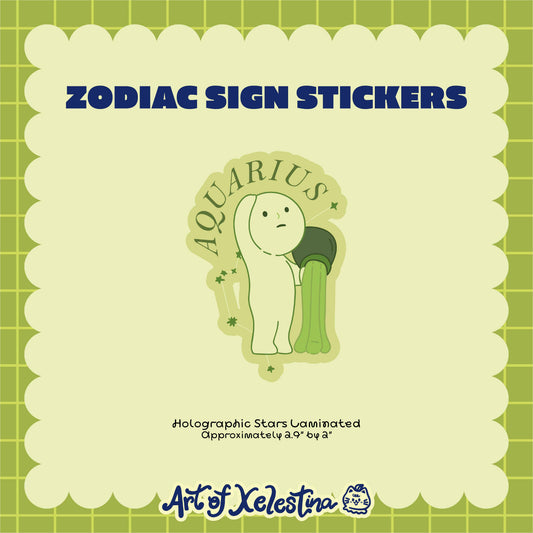 Smiski Zodiac Waterproof Vinyl Stickers