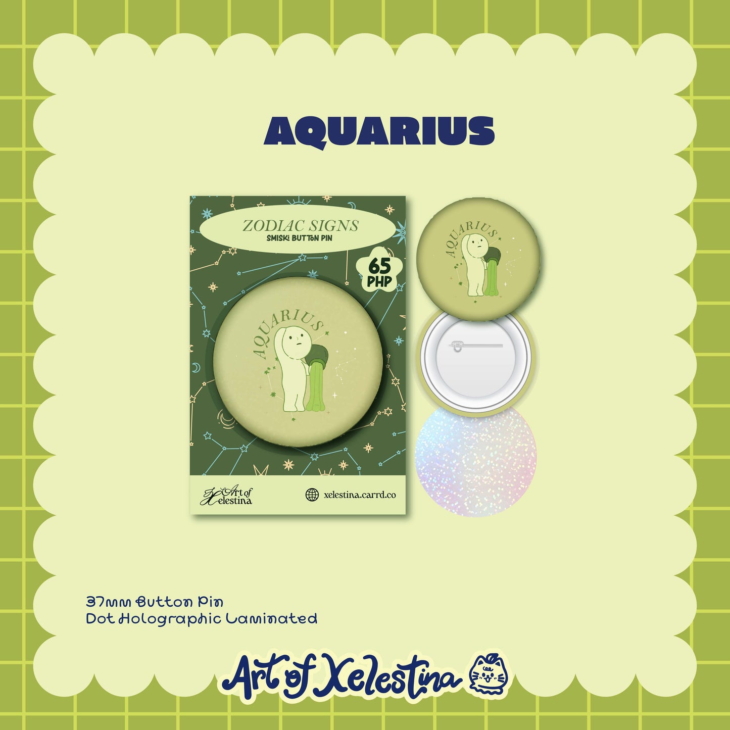 Smiski-Inspired Zodia Signs Button Pins