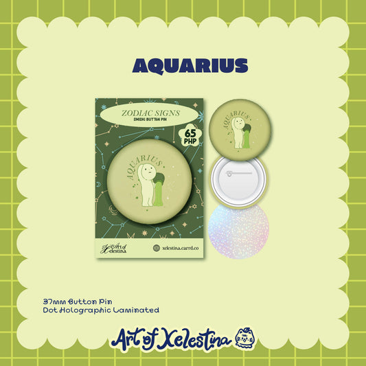 Smiski-Inspired Zodia Signs Button Pins