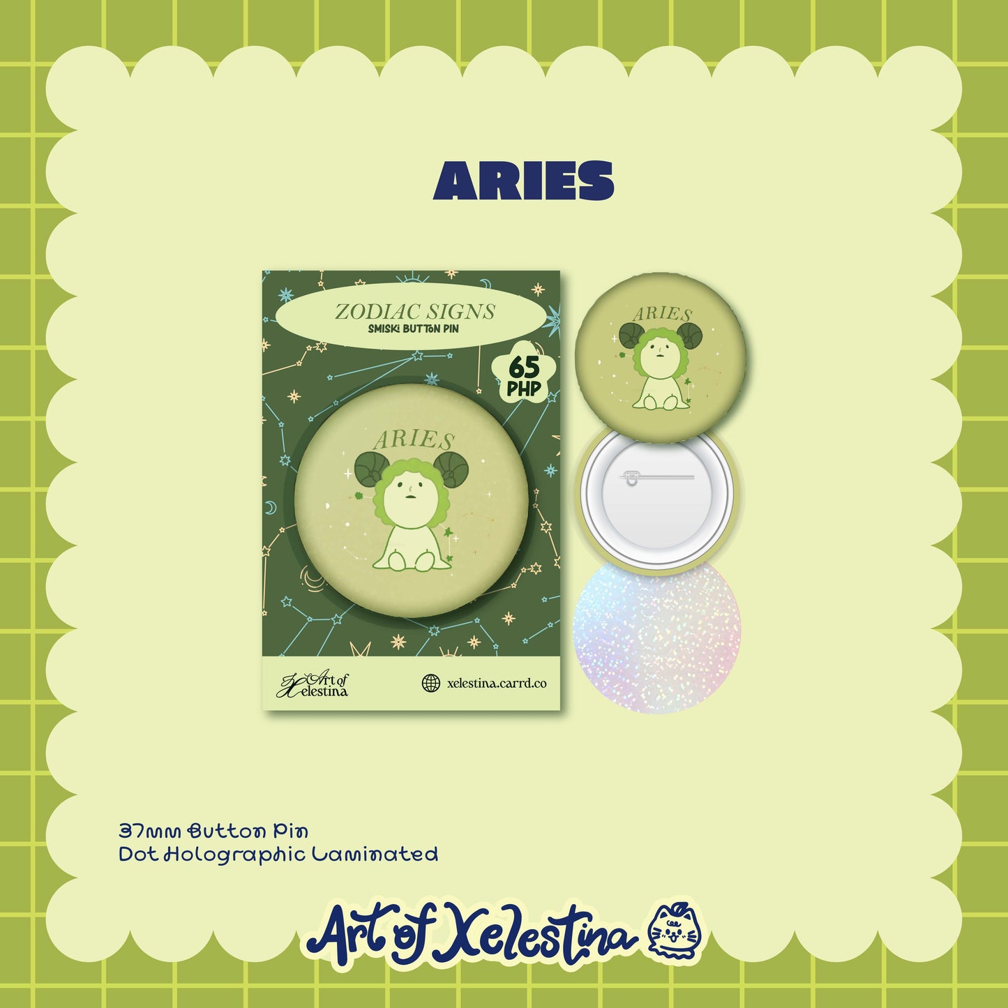 Smiski-Inspired Zodia Signs Button Pins