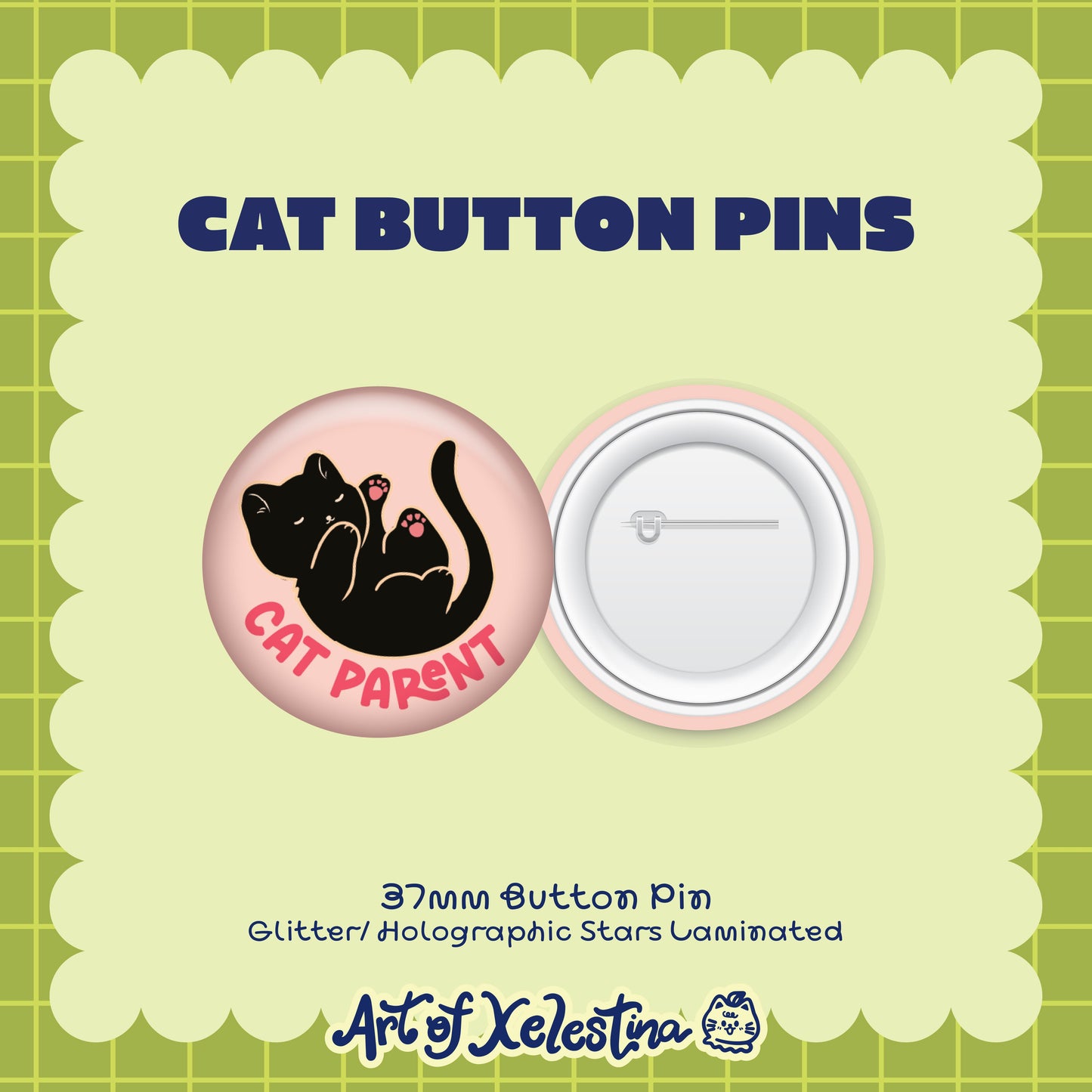 Cat Button Pins
