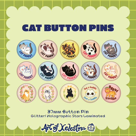 Cat Button Pins