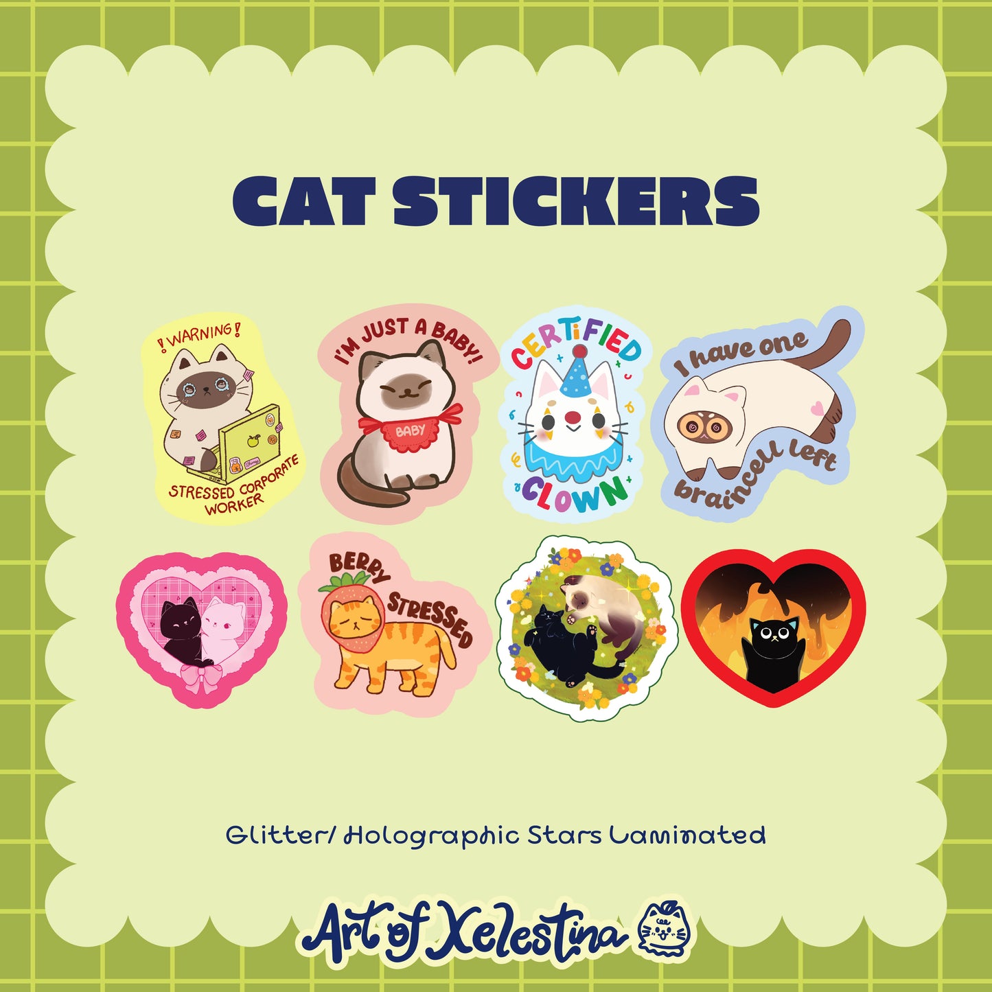 Waterproof Cat Vinyl Stickers
