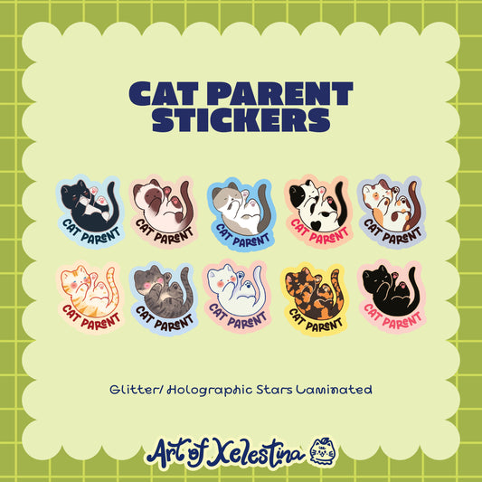 Waterproof Cat Parents Vinyl Stickers