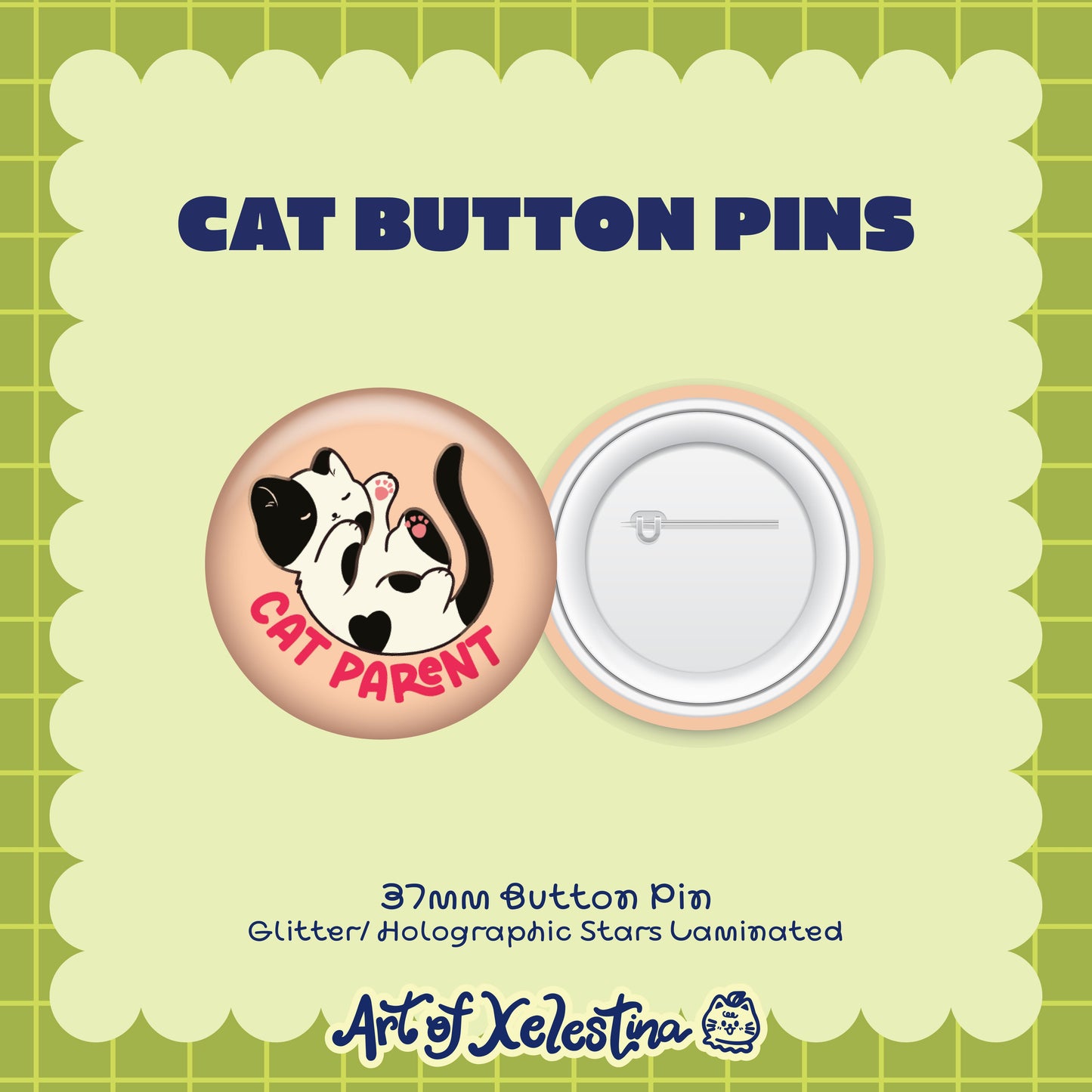 Cat Button Pins
