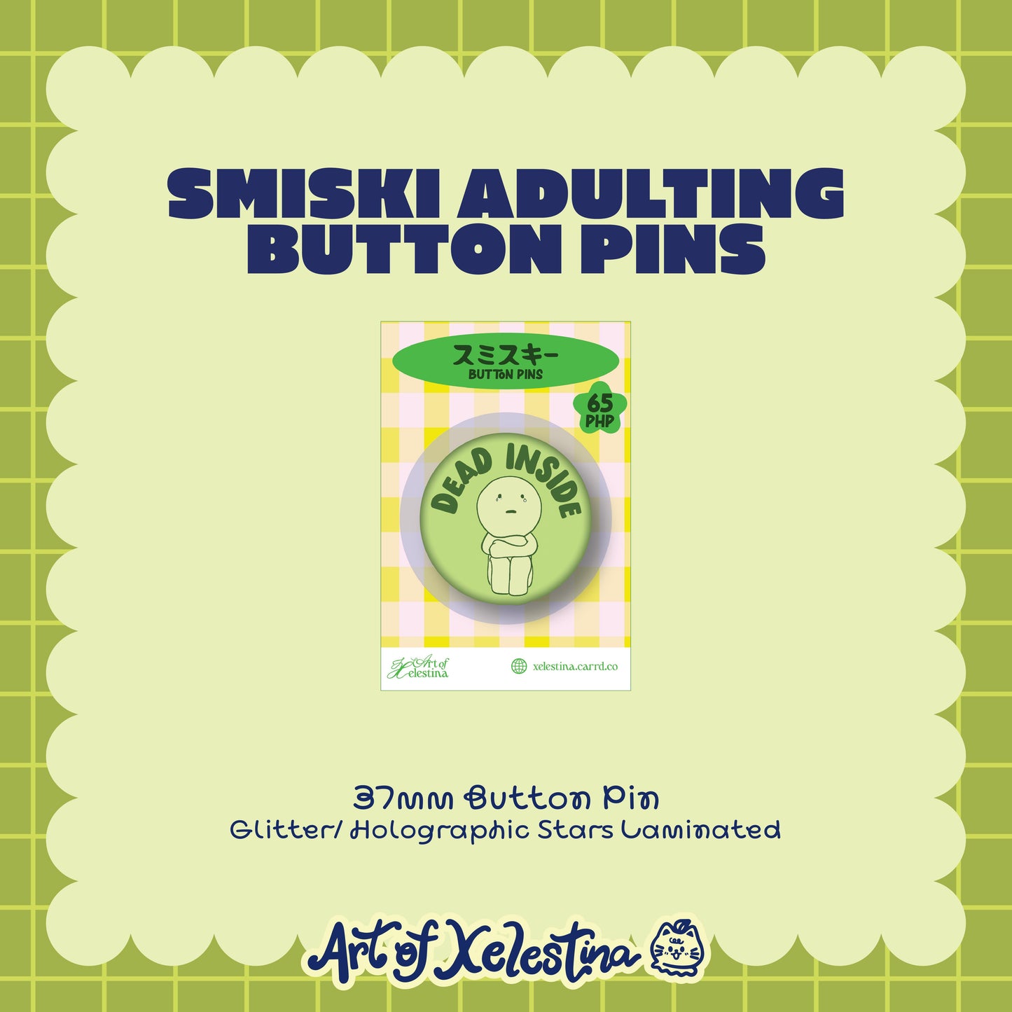 Smiski Adulting Button Pins