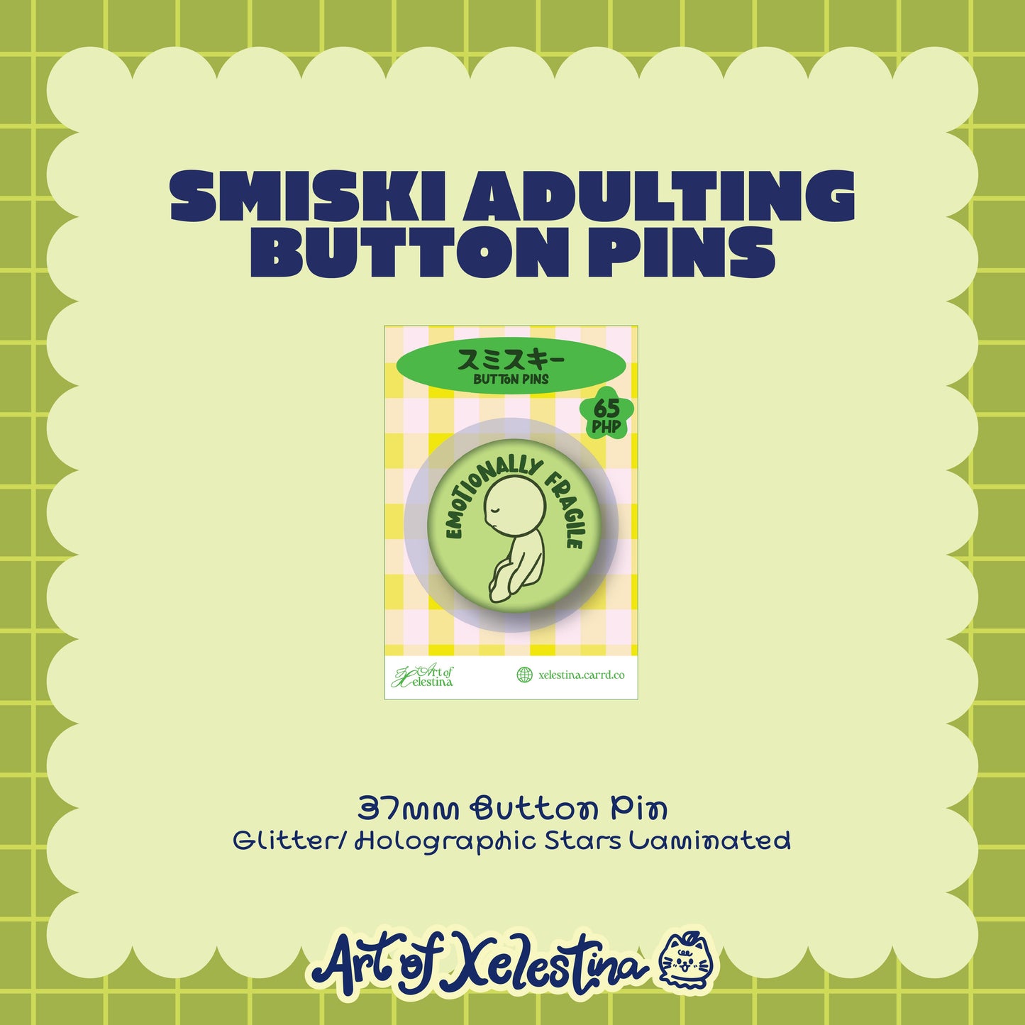Smiski Adulting Button Pins