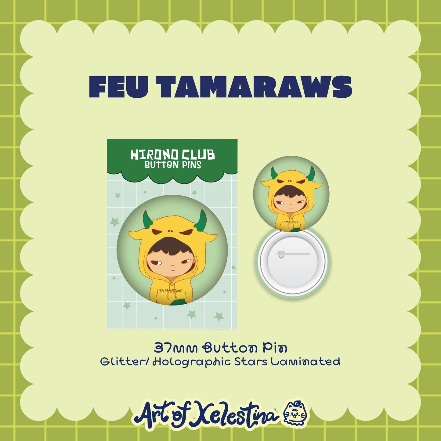 Hirono Inspired University Button Pins