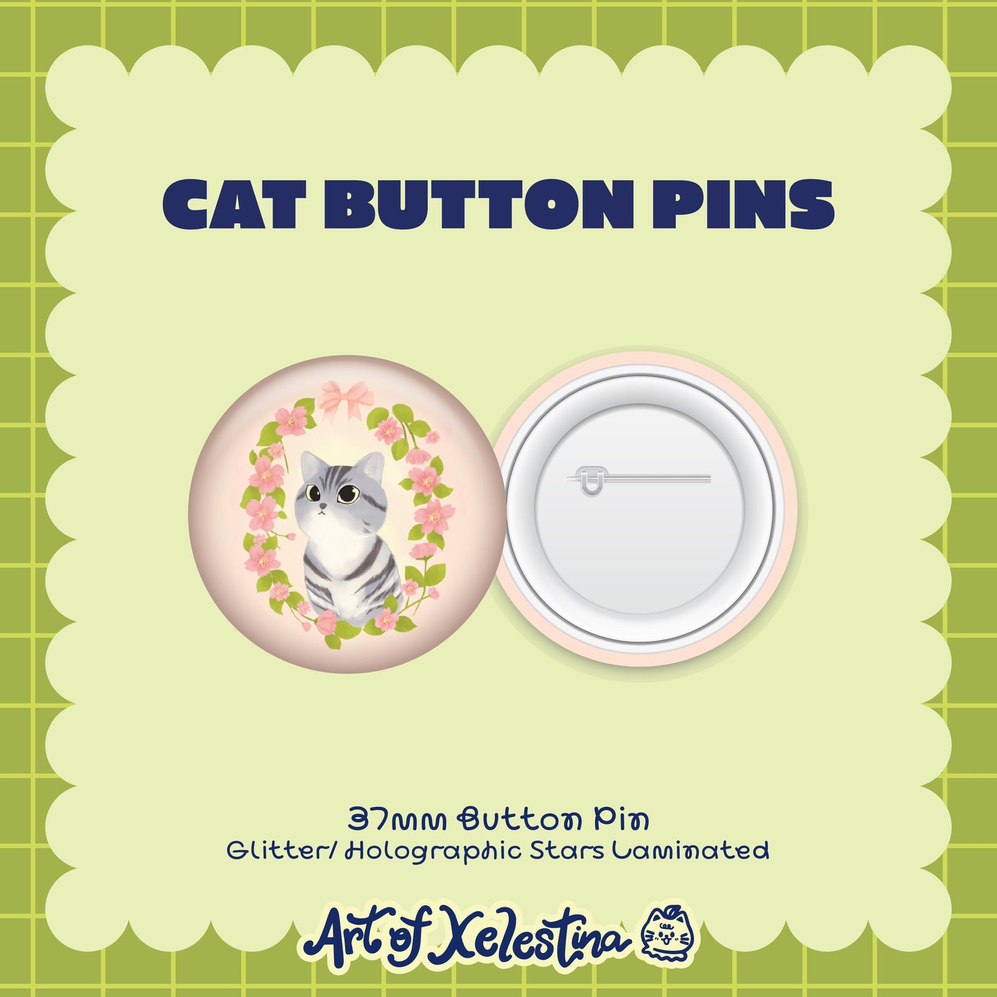 Cat Button Pins
