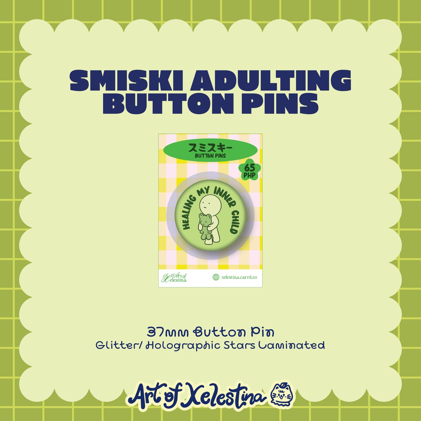 Smiski Adulting Button Pins