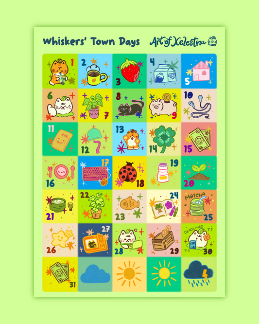 Whiskers' Town Days Sticker Sheet