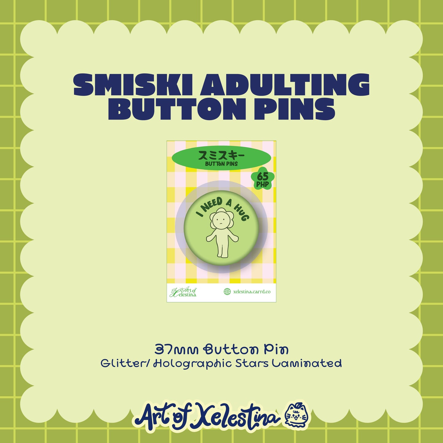 Smiski Adulting Button Pins