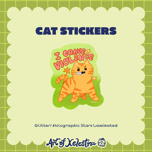 Waterproof Cat Vinyl Stickers Part 3