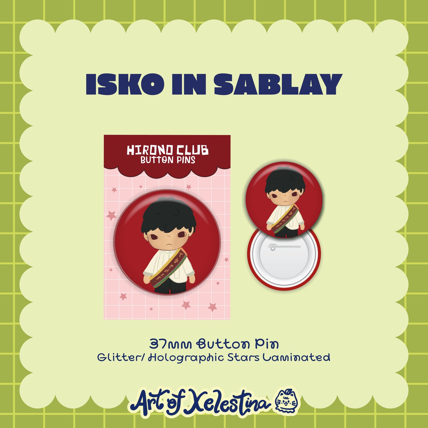 Hirono Inspired University Button Pins