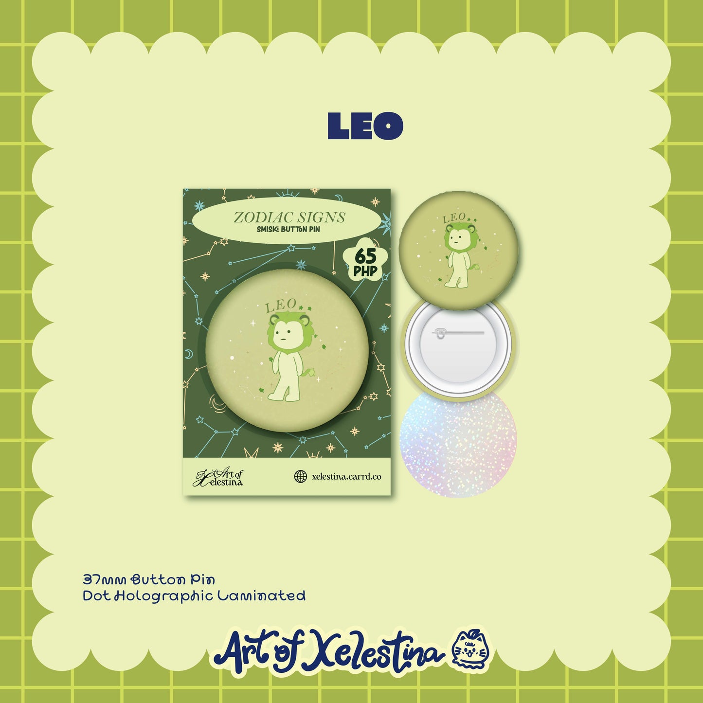 Smiski-Inspired Zodia Signs Button Pins