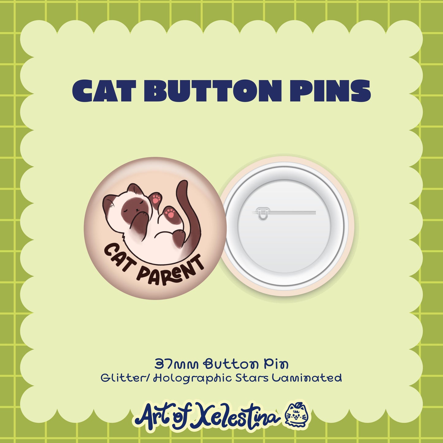 Cat Button Pins