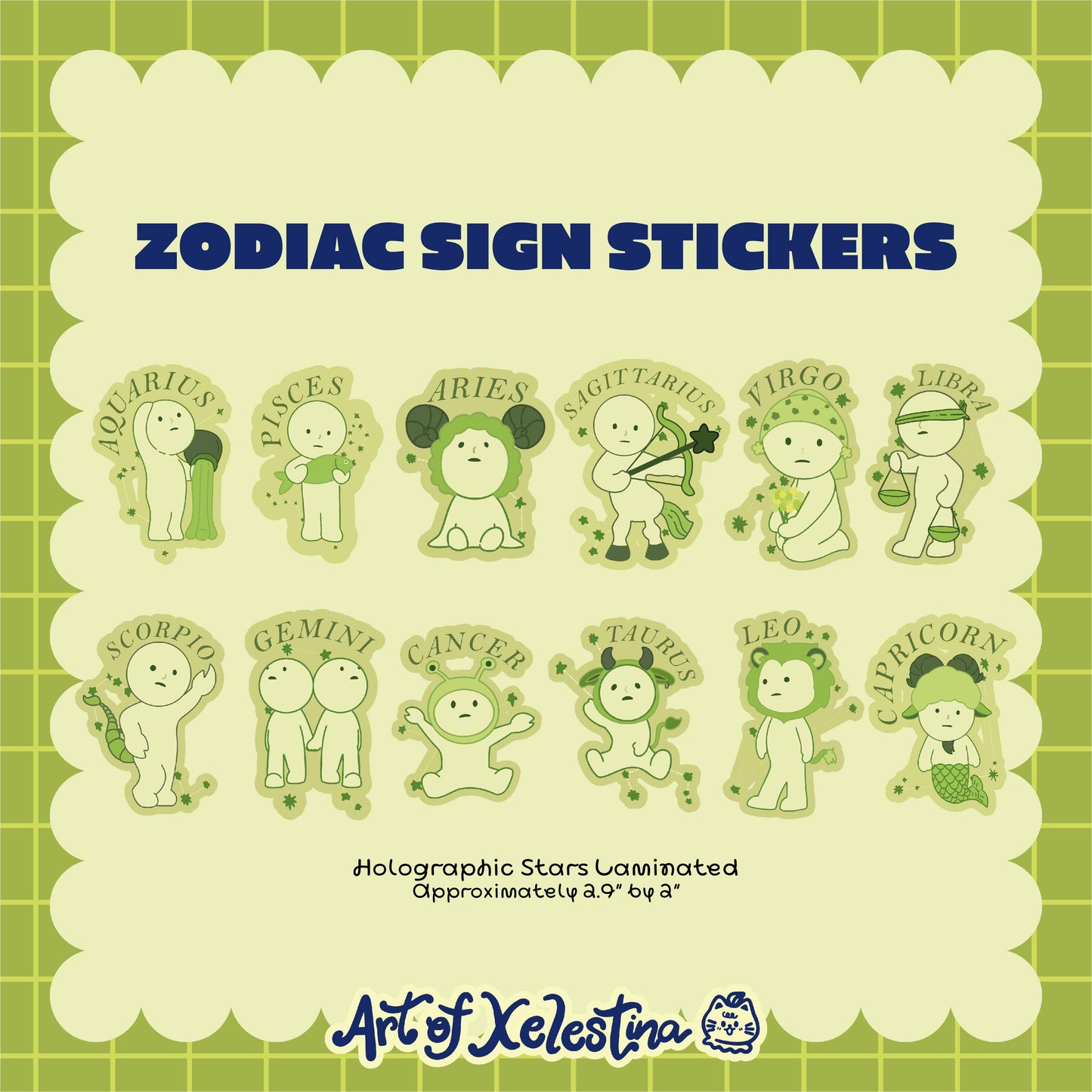 Smiski Zodiac Waterproof Vinyl Stickers