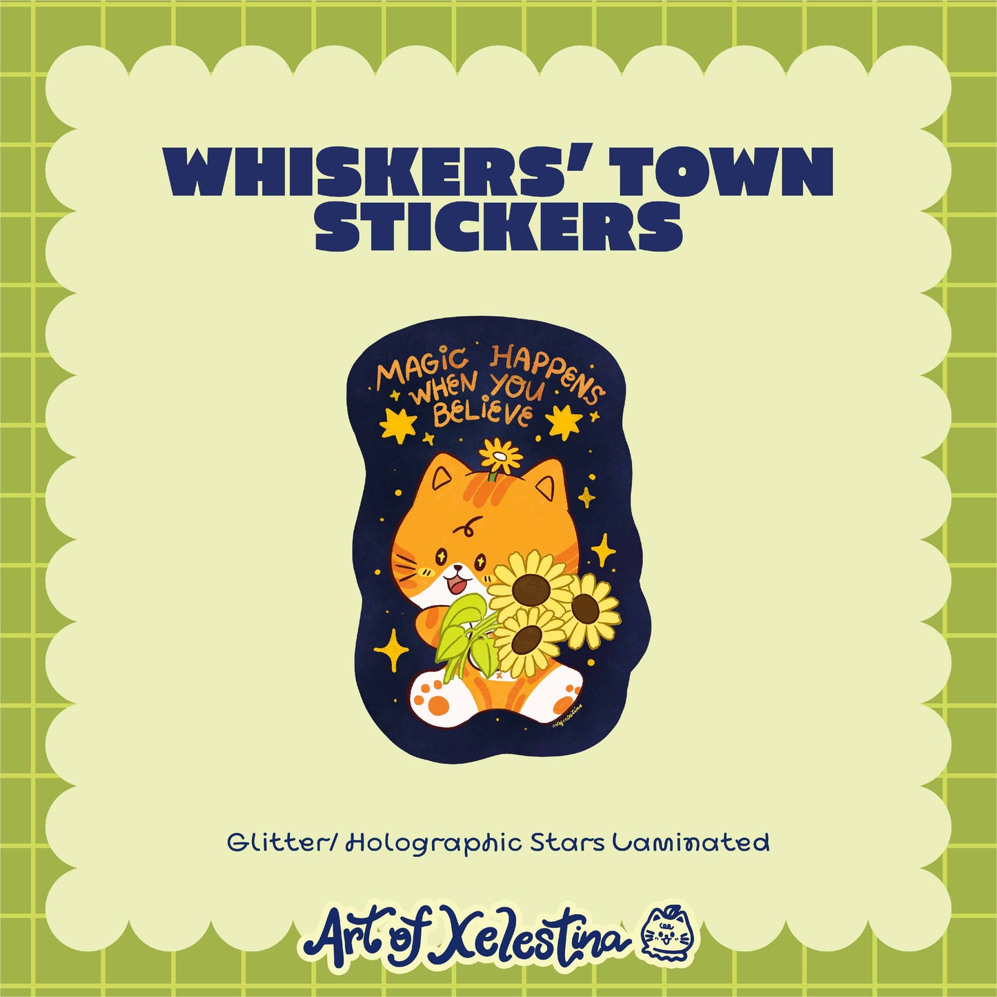Whiskers' Town Waterproof Vinyl Stickers