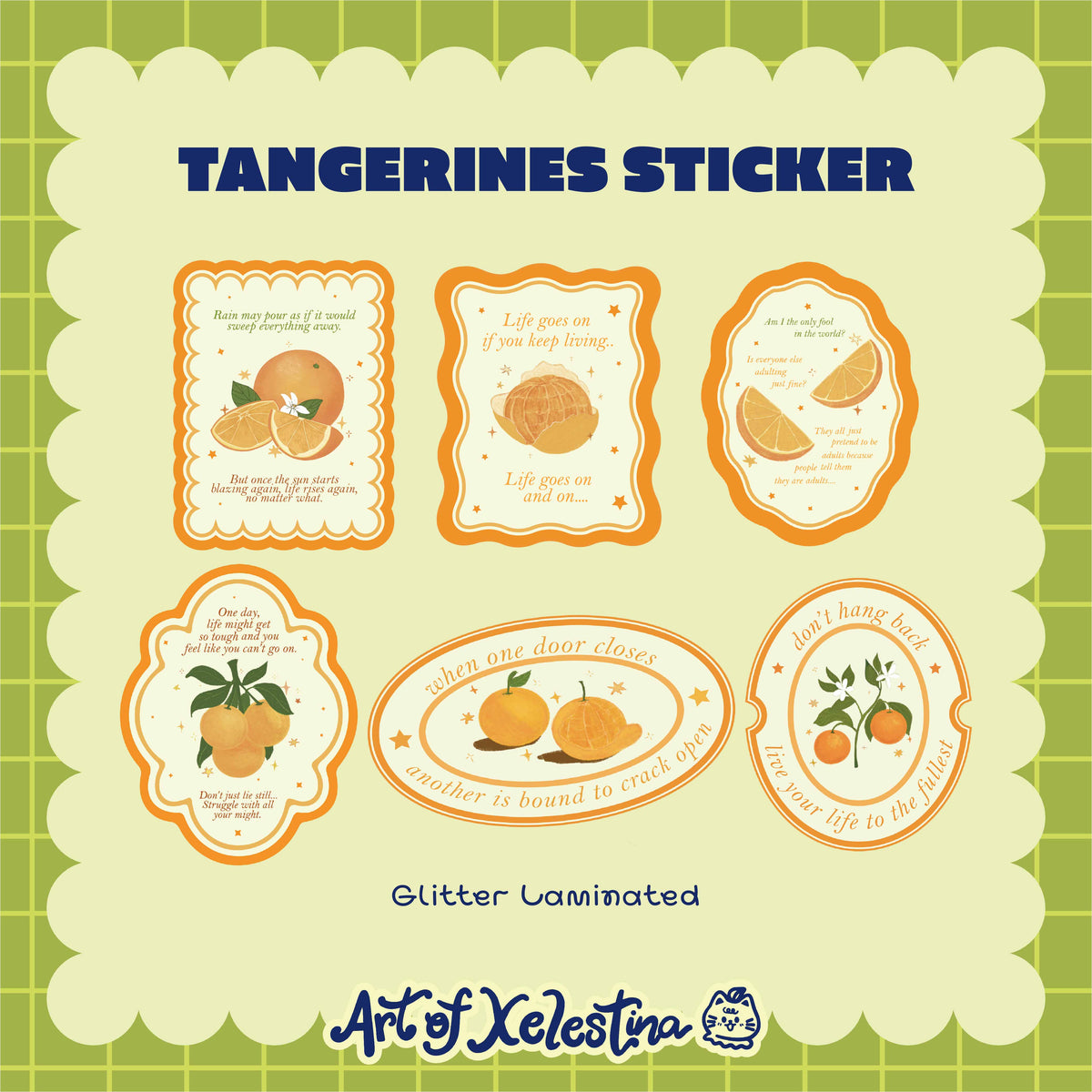 Tangerines Waterproof Vinyl Stickers
