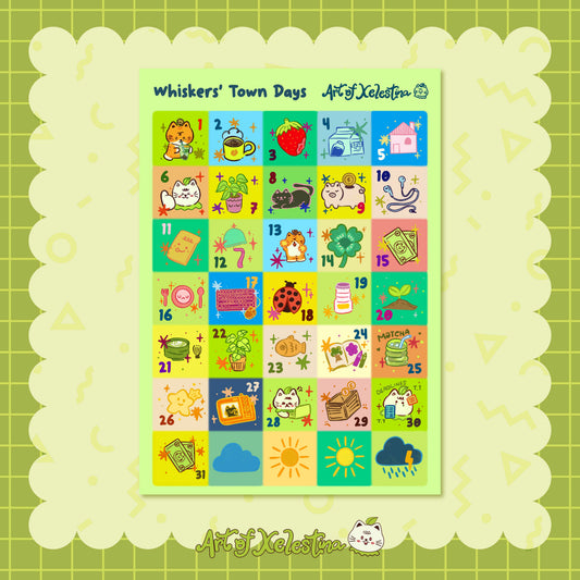 Whiskers' Town Days Sticker Sheet