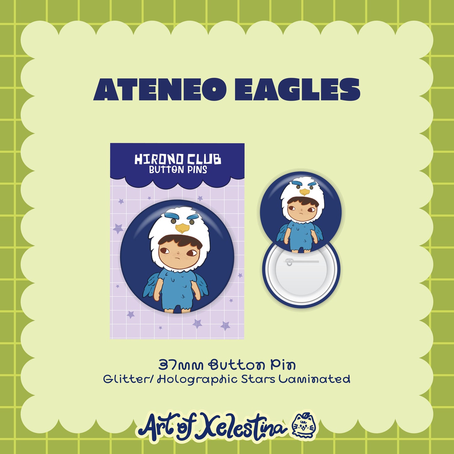 Hirono Inspired University Button Pins